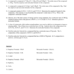 MOLECULAR FORMULAS WORKSHEET