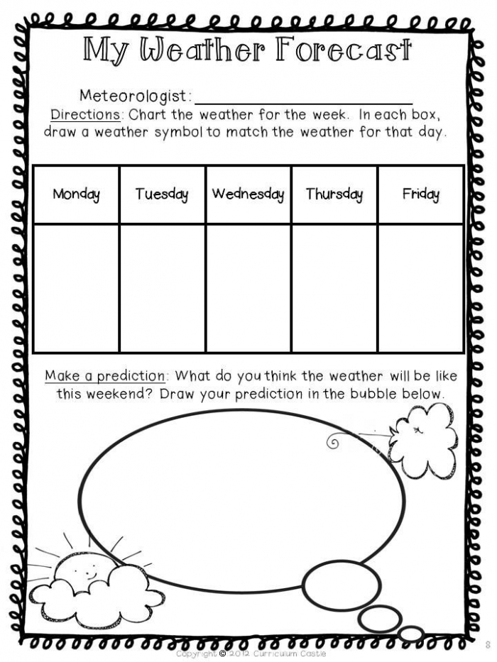 My Weather Prediction Worksheets 99Worksheets