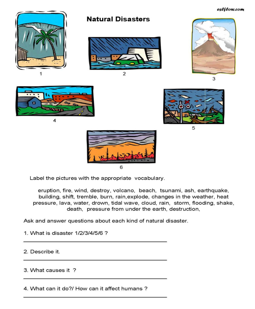 Natural Disasters Worksheet Answers