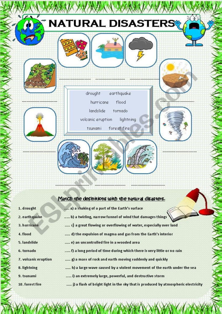 Natural Disasters Worksheet Answers