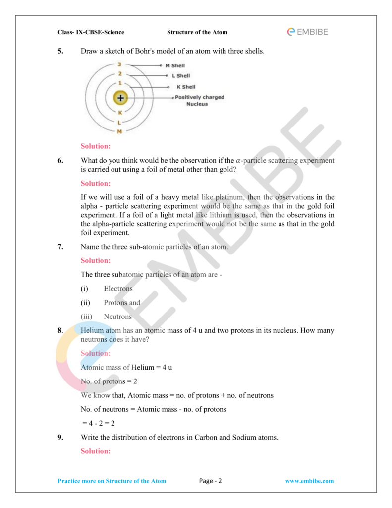 NCERT Solutions For Class 9 Science Chapter 4 PDF Embibe