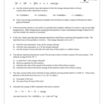 Nuclear Fusion Worksheet With Answers
