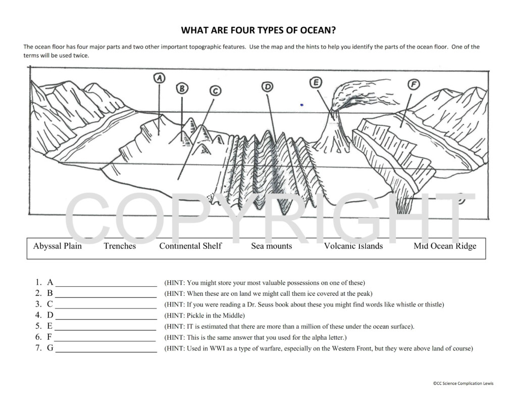 Ocean Floor Diagram Worksheet