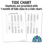 Ocean Tides Worksheet Using A Tide Chart Activity Flying Colors Science