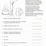 Physical And Chemical Properties Changes Worksheet