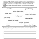 Physical Changes Matter Worksheet By Teach Simple