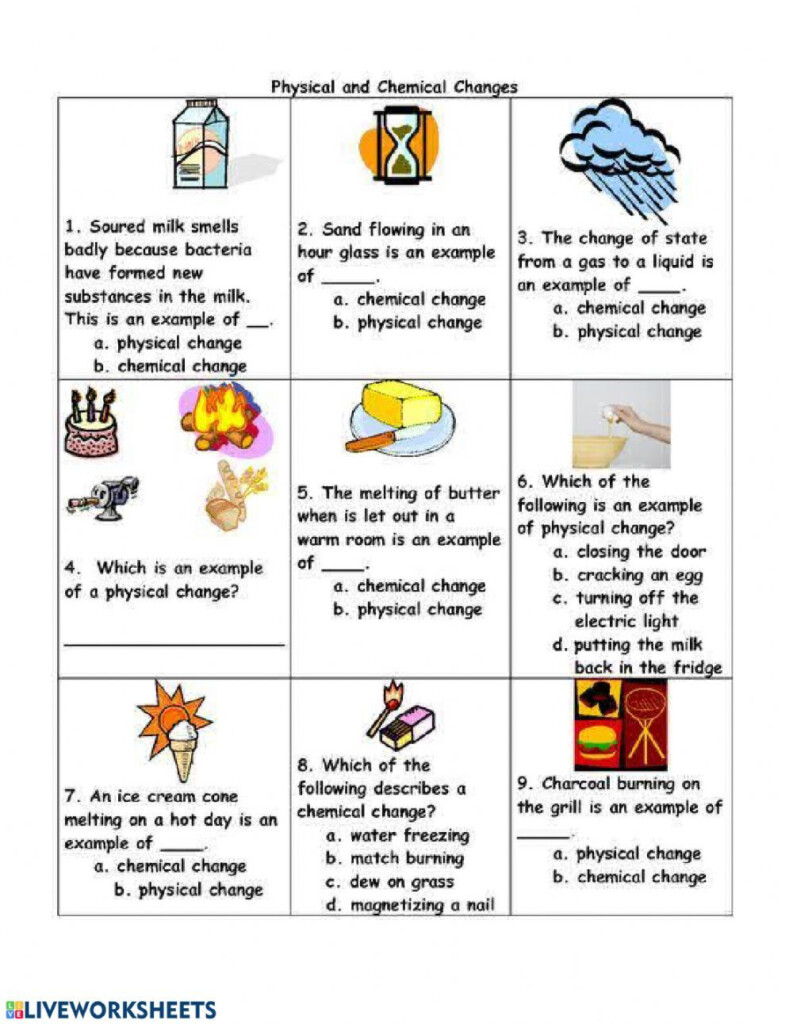 Physical Changes Worksheet 2nd Grade