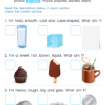 Physical Properties Of Matter Worksheet Free Printable PDF For Kids