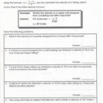 Physical Science Acceleration Worksheet