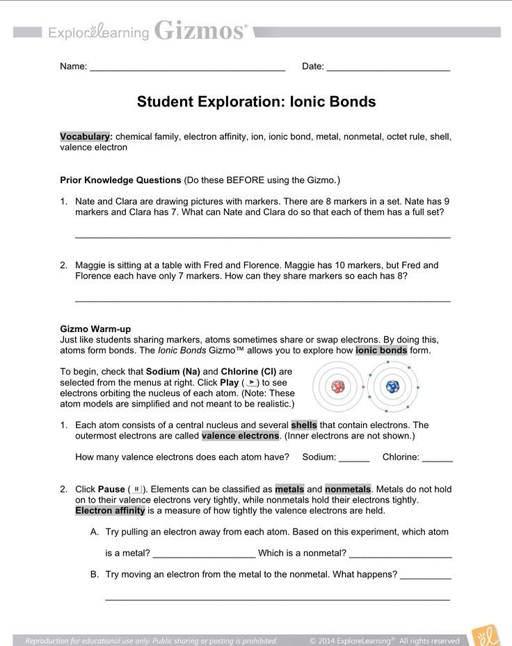 Physical Science Bonding Worksheet Answers