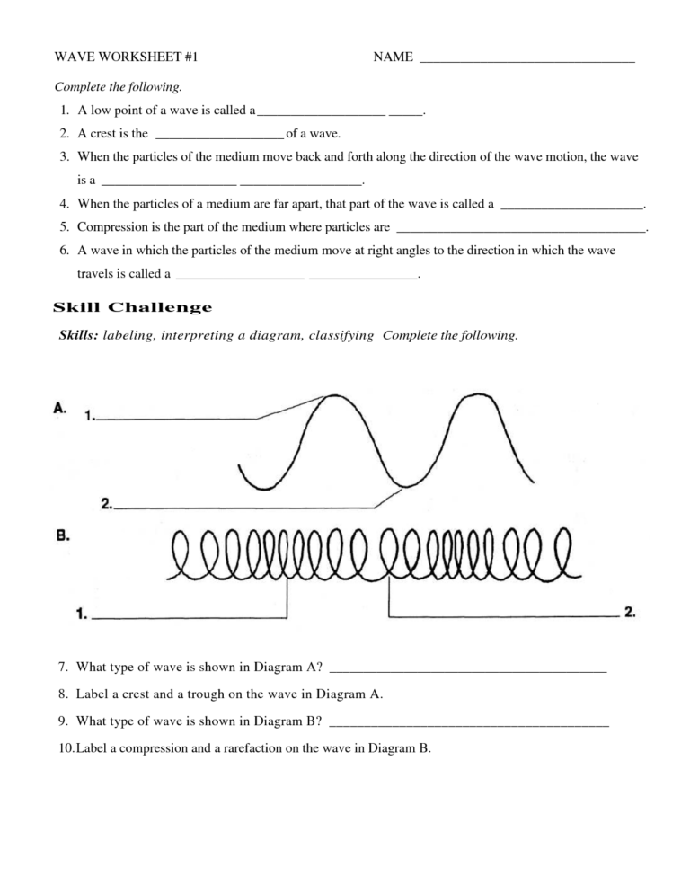 Science 10 Physics Worksheets - Scienceworksheets.net