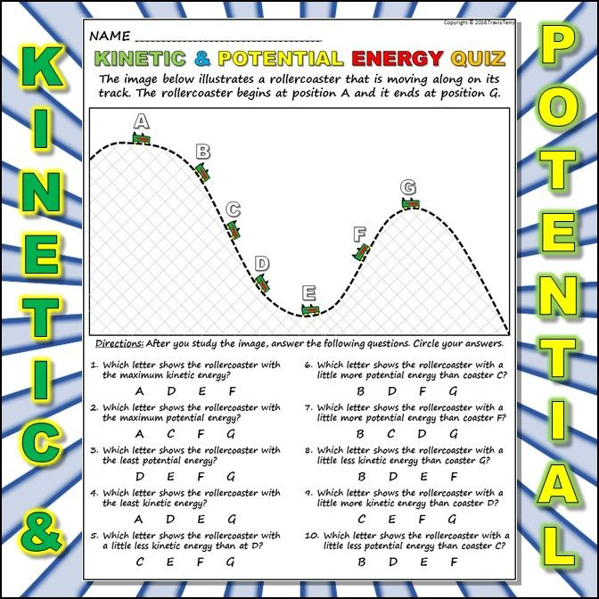 Potential Energy Vs Kinetic Energy Worksheet