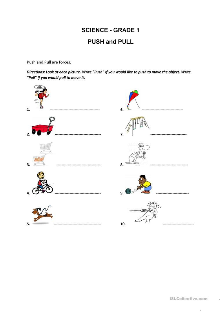 Push Pull And Twist Forces Worksheet