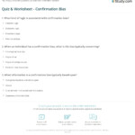 Quiz Worksheet Confirmation Bias Study