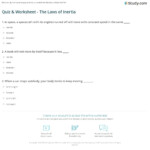 Quiz Worksheet The Laws Of Inertia Study