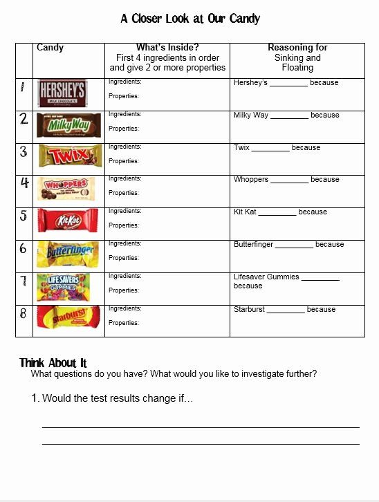 Rock Candy Experiment Worksheet