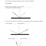 Science 8 Optics Lesson 12 Reflection Worksheet Answer Key