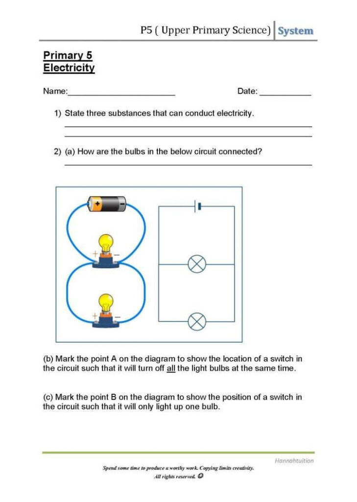 Science Circuits Worksheet Answer Key