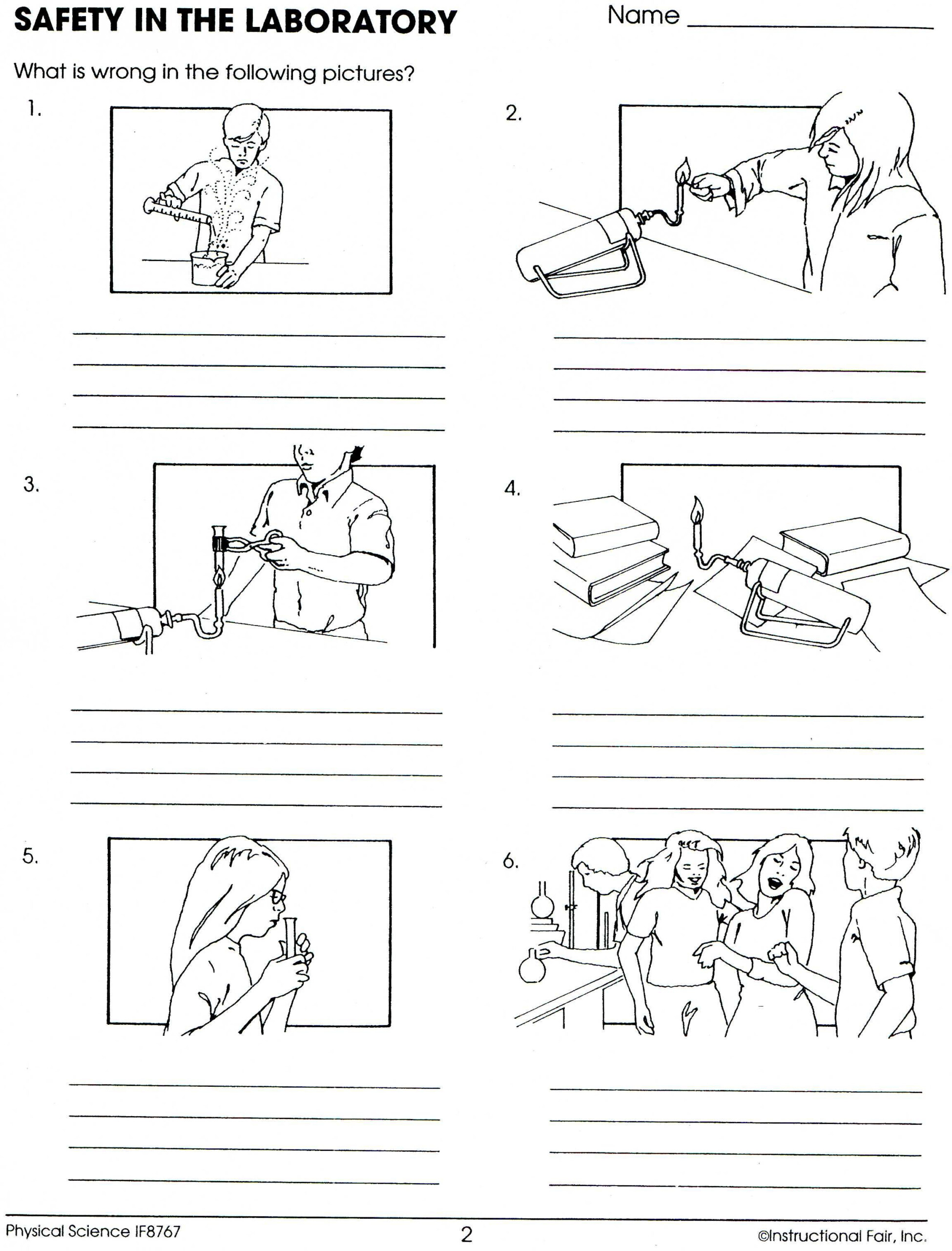 Science Lab Safety Equipment Worksheet