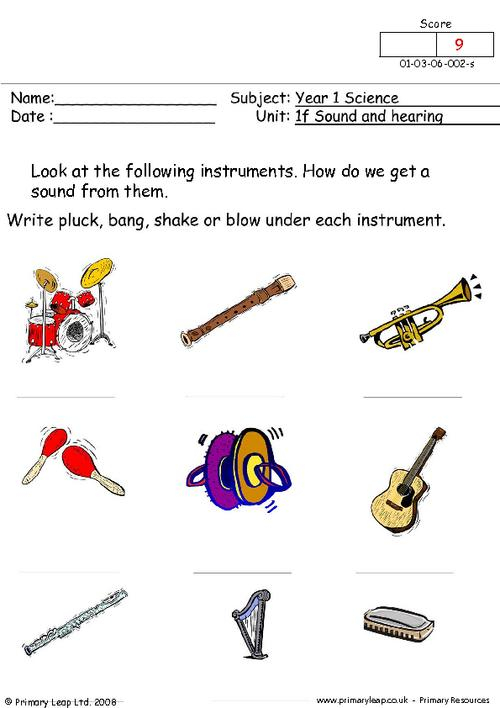 Science Things That Can Make Noise Worksheet PrimaryLeap co uk