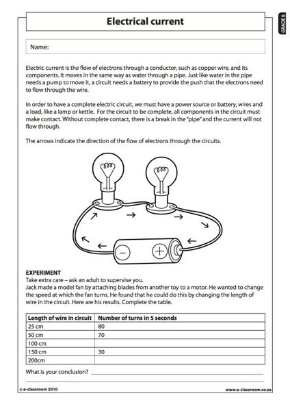 Science Worksheet Grade 5