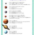 Science Worksheet On Solar System