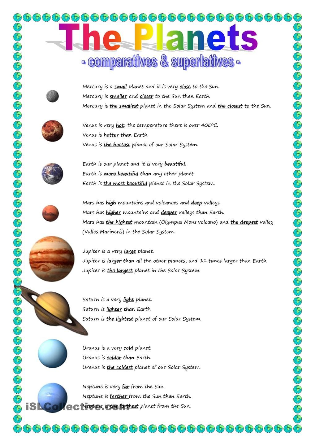 Science Worksheet On Solar System