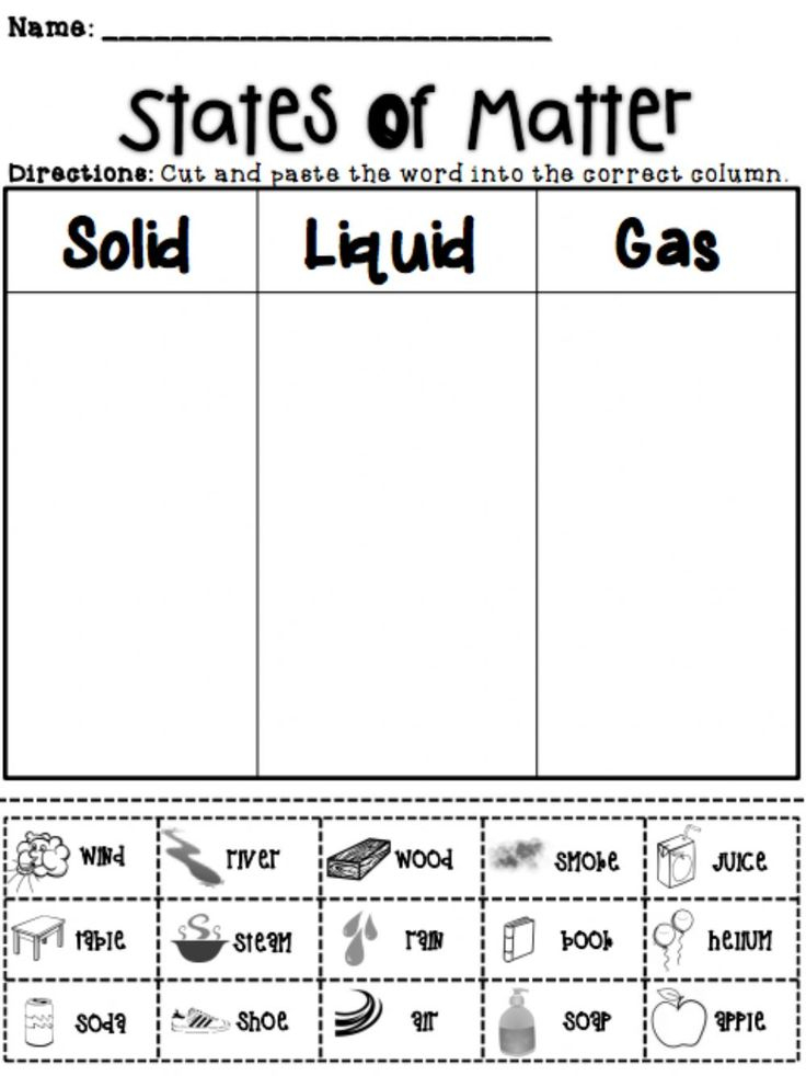 Science Worksheets For Second Grade On Matter