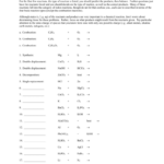 Single Replacement Reactions Worksheets Answer Key