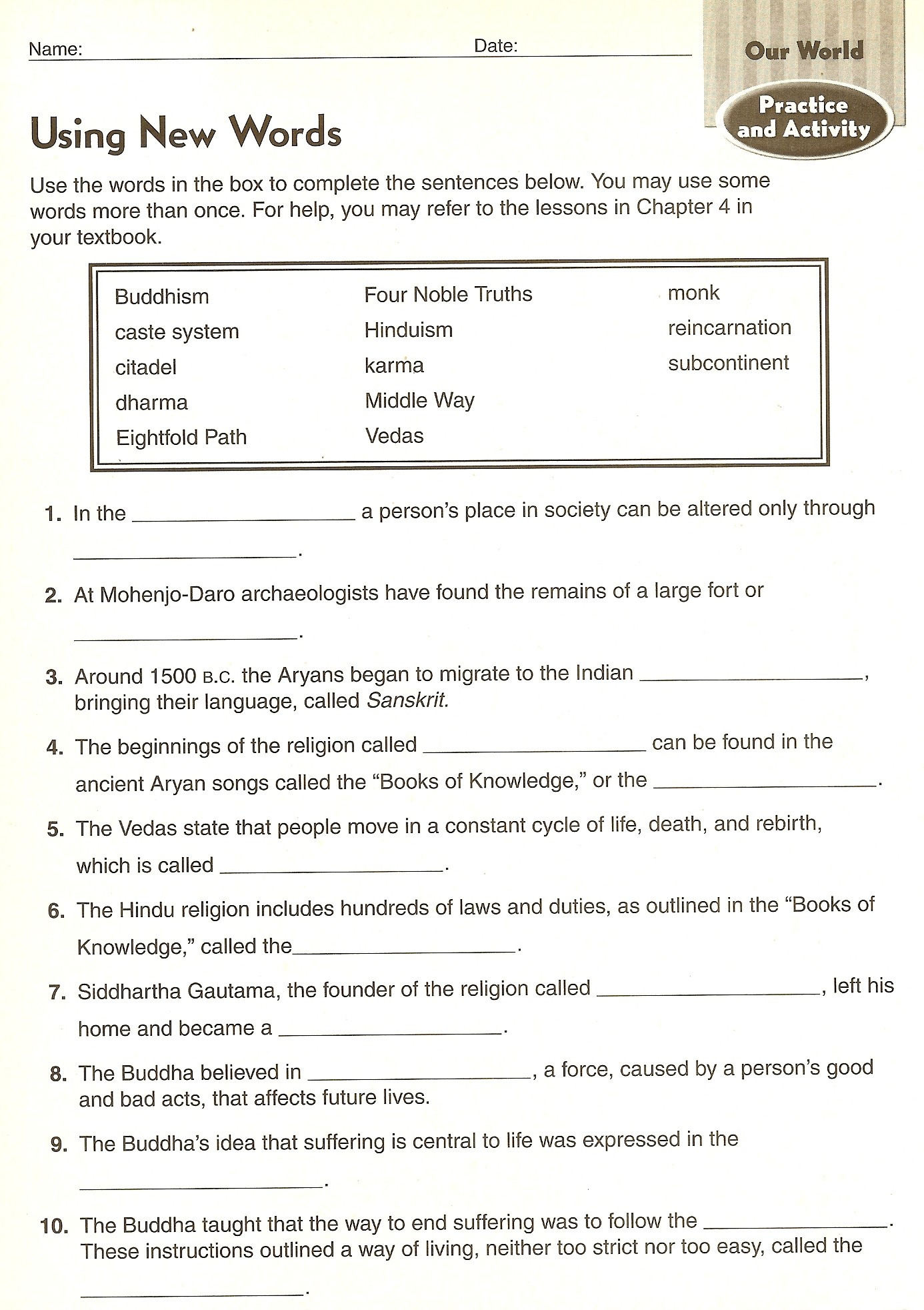Social Studies 6th Grade Worksheets