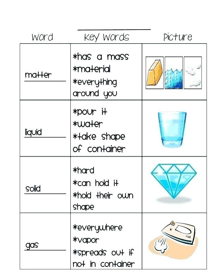 Solid And Liquid Worksheets For Grade 2