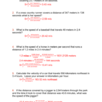 Speed And Velocity Worksheet With Answers