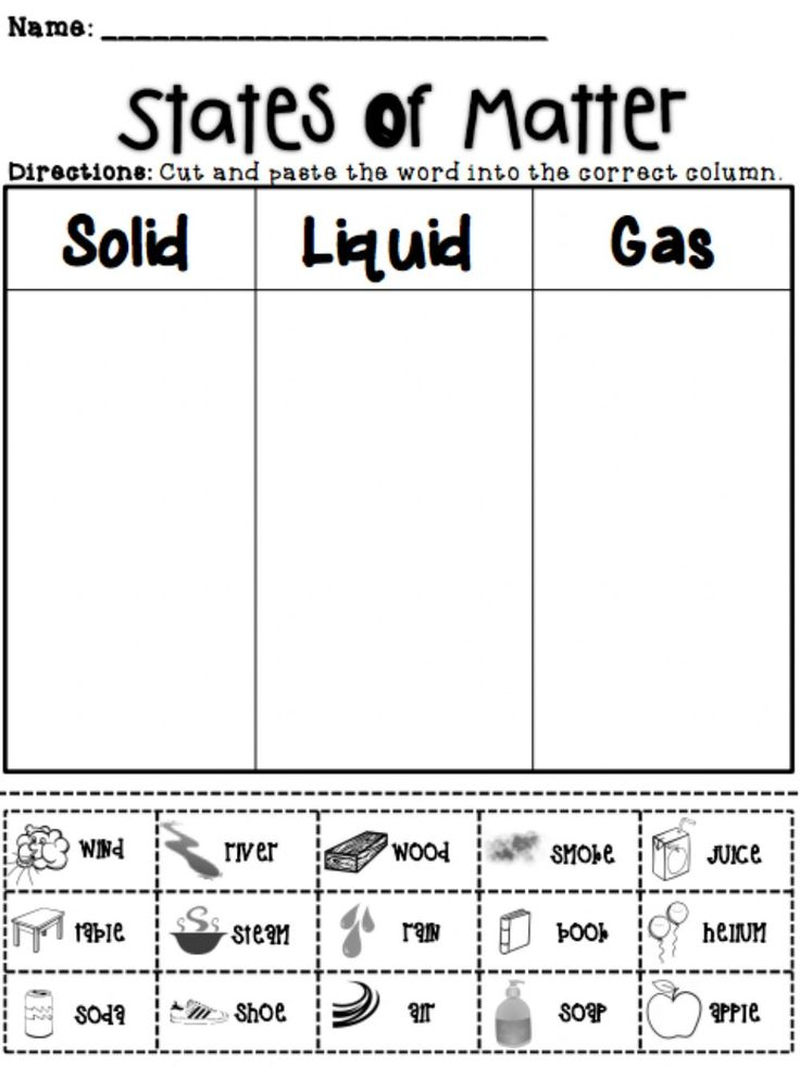 States Of Matter Worksheet Grade 7 With Answers