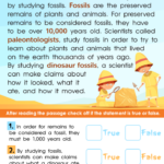 Studying Fossils Worksheet For Kids