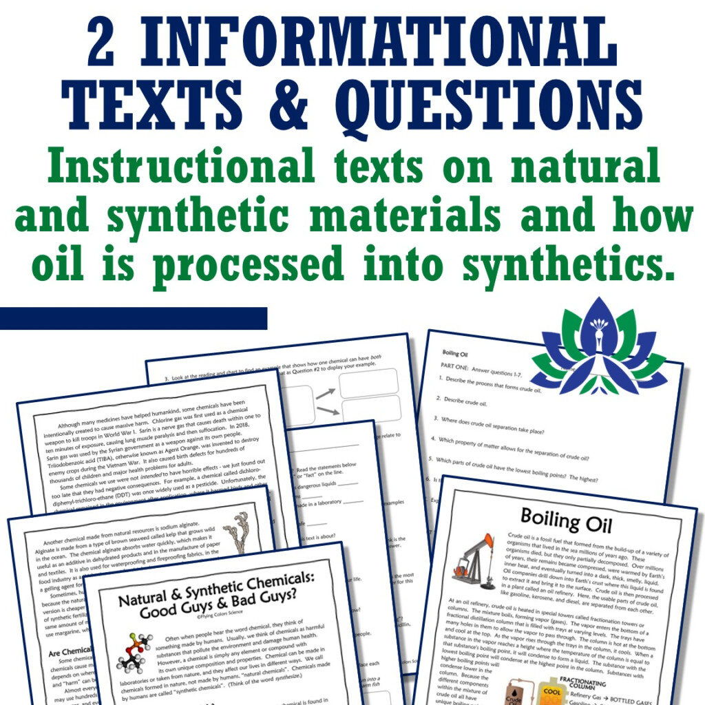 Synthetic Materials Versus Natural Resources Unit Flying Colors Science