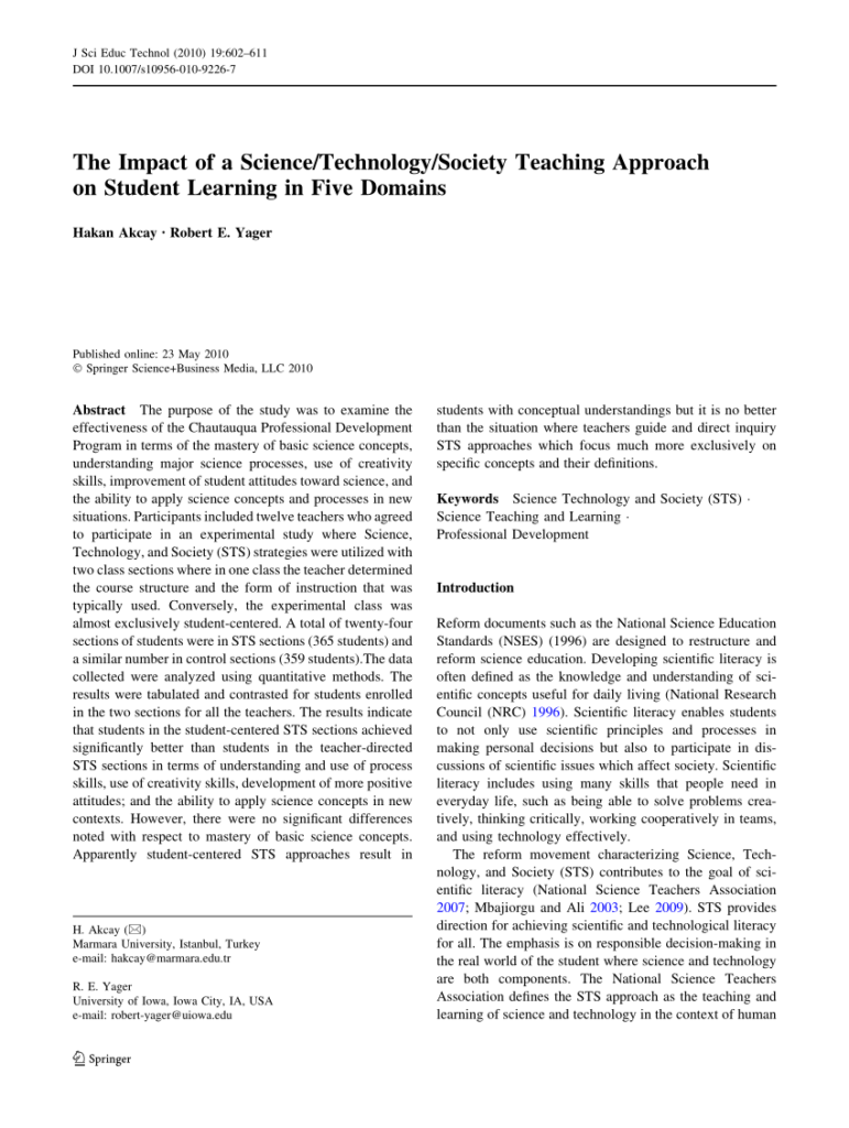 The Impact Of Science And Technology Worksheet Answers Technology