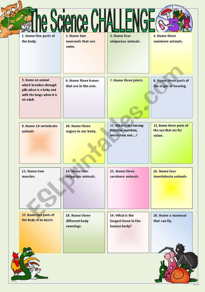 The Science Challenge ESL Worksheet By Majess