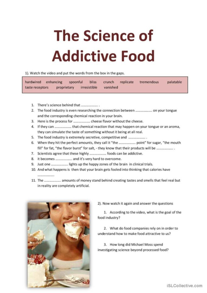 The Science Of Addictive Food Videos English ESL Worksheets Pdf Doc