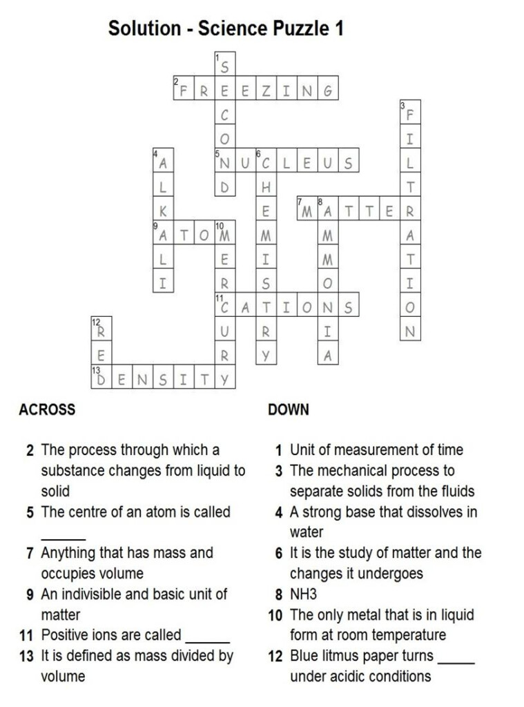 The Science Of Zombies Crossword Answer Key