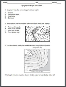 Earth Science Topographic Map Worksheet 3 Answers - Scienceworksheets.net