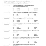 Vocabulary In Context Worksheet