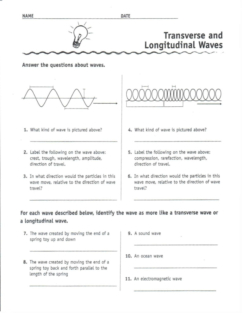 Wave Worksheet Physical Science