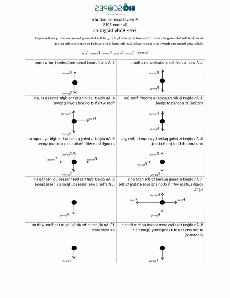 Worksheet 1 Body Or Force Diagrams Answer Key