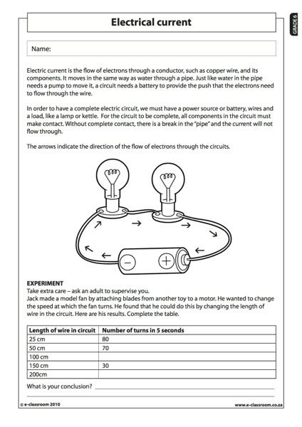 Worksheet For Grade 5 Science