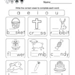 Worksheet For Kindergarten Science