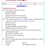 Worksheet Physical And Chemical Changes