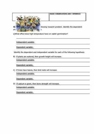 Writing A Hypothesis Worksheet