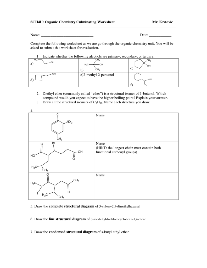 11th Grade Science Worksheets