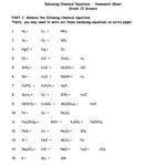 49 Balancing Chemical Equations Worksheets with Answers