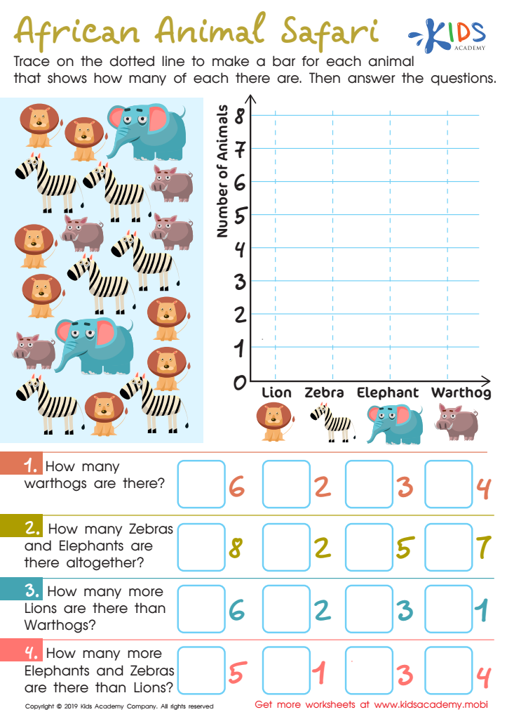 African Animal Safari Worksheet For Kids Answers And Completion Rate